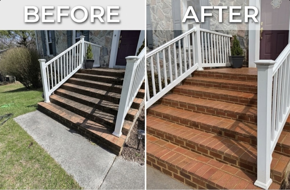 Front Steps Pressure Washing